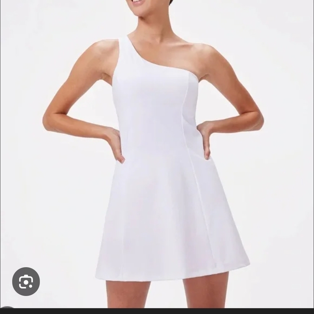 Outdoor Voices White One-Shoulder Dress